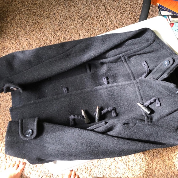 Black wool pea coat - Picture 4 of 4